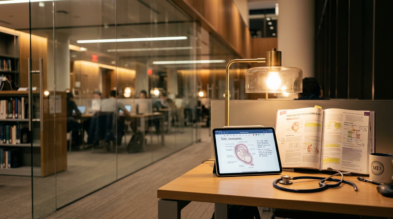 Ambiente de estudo médico e laboratório digital de excelência